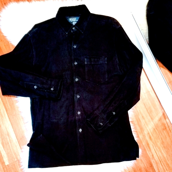 Authentic Polo Ralph Lauren 100% Suede Men's Shirt - Picture 1 of 5